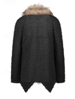 Discount Women's Casual Jacket Outdoor Fur Collar Solid Color Windproof Fashion Regular Fit Outerwear Long Sleeve Fall Black S Women Jackets|Coats & Trench Coats