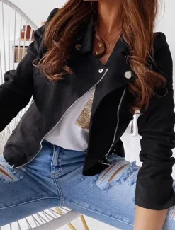 Clearance Women's Casual Jacket Outdoor Street Daily Wear Fall Winter Short Coat Regular Fit Thermal Warm Breathable Stylish Casual Jacket Long Sleeve Plain with Pockets Black Blue Khaki Women Jackets