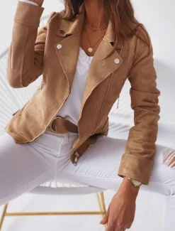 Clearance Women's Casual Jacket Outdoor Street Daily Wear Fall Winter Short Coat Regular Fit Thermal Warm Breathable Stylish Casual Jacket Long Sleeve Plain with Pockets Black Blue Khaki Women Jackets