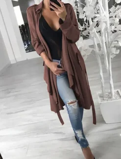 Clearance Women's Casual Jacket Outdoor Street Daily Wear Fall Winter Long Coat Regular Fit Thermal Warm Breathable Stylish Casual Jacket Long Sleeve Solid Color with Pockets Red Green Gray Women Coats & Trench Coats