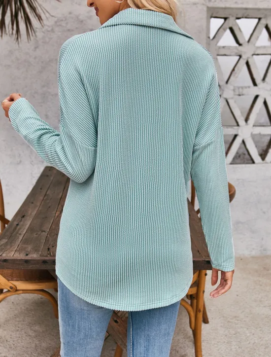 Best Women's Casual Jacket Outdoor Street Daily Wear Fall Regular Coat Regular Fit Thermal Warm Breathable Stylish Casual Jacket Long Sleeve Stripes and Plaid with Pockets Print Black Blue Khaki Women Jackets