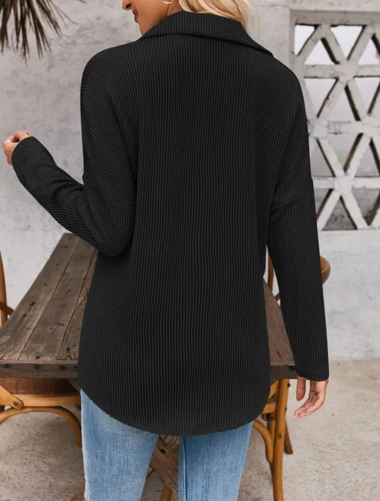 Best Women's Casual Jacket Outdoor Street Daily Wear Fall Regular Coat Regular Fit Thermal Warm Breathable Stylish Casual Jacket Long Sleeve Stripes and Plaid with Pockets Print Black Blue Khaki Women Jackets