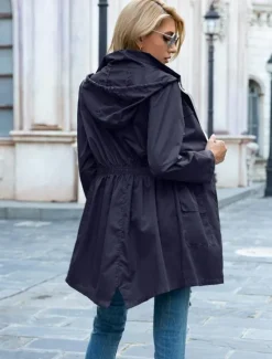 Clearance Women's Casual Jacket Street Daily Wear Fall Winter Regular Coat Loose Fit Stylish Casual Jacket Long Sleeve Solid Color Full Zip Black Light Grey Green Women Coats & Trench Coats