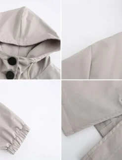 Women's Casual Jacket Trench Coat Outdoor Street Daily Wear Fall Winter Regular Coat Regular Fit Thermal Warm Rain Waterproof Breathable Stylish Casual Jacket Long Sleeve Solid Color with Pockets Women Coats & Trench Coats