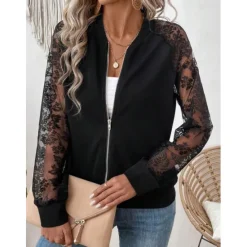 Discount Women's Casual Jacket Vacation Full Zip Solid Color Breathable Stylish Regular Fit Outerwear Long Sleeve Spring S Women Jackets