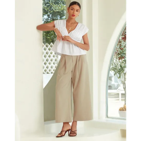 Sale Women's Casual Straight Office Business Pants with Pockets Women Pants