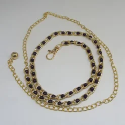 Outlet Women's Chain Belt Metal Chain Metal Bucke Geometric Formal Party Daily Green White Black Blue Women Belt