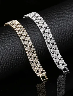 Best Women's Chain Bracelet Classic Wedding Fashion Personalized Simple Copper Bracelet Jewelry Silver / Gold For Office Sport Date Mother's Day Festival Women Trendy Jewelry
