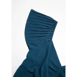 Hot Women's Chiffon Wedding Guest Maxi Dress Elegant Sweetheart Pleated V-Neck Short Sleeve A-Line Formal Evening Dress Women Casual Dress|Cocktail Dress
