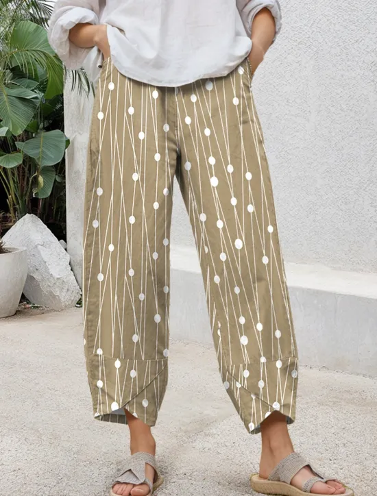 Hot Women's Chinos Baggy Pants Casual Ankle-Length High Waist Graphic Geometric Patchwork Drawstring Printing Thermal Warm Breathable Micro-elastic Casual Daily Violet Robin's Egg Blue Green Khaki Summer Women Pants