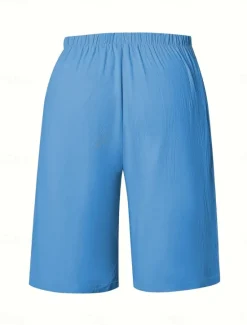 Sale Women's Chinos Bermuda shorts Vacation Fashion Basic Knee Length High Waist Plain Pocket Elastic Waistband Comfy Soft Comfortable Micro-elastic Outdoor Street Army Green Navy Black White Summer Spring Women Shorts