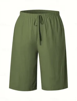 Sale Women's Chinos Bermuda shorts Vacation Fashion Basic Knee Length High Waist Plain Pocket Elastic Waistband Comfy Soft Comfortable Micro-elastic Outdoor Street Army Green Navy Black White Summer Spring Women Shorts