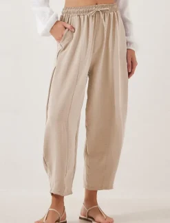 New Women's Chinos Fashion Streetwear Basic Full Length High Waist Plain Pocket Elastic Waistband Comfy Soft Comfortable Micro-elastic Outdoor Street Blue Brown Khaki Light Blue Summer Spring Loose Fit Women Pants
