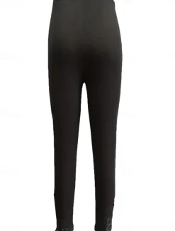 Clearance Women's Chinos Leggings Fashion Streetwear Basic Full Length High Waist Plain Lace Comfy Soft Comfortable Stretchy Outdoor Vacation Street Black White Summer Spring Slim Fit Women Leggings