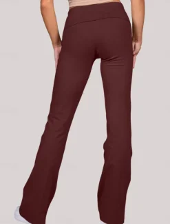 Hot Women's Chinos Pants Trousers Fashion Streetwear Simple Full Length Low Waist Solid Color Elastic Waist Comfort Breathability Soft Micro-elastic Outdoor Vacation Street rice white Wine Red Fall Women Leggings