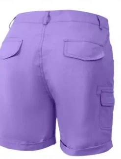 New Women's Chinos Shorts Basic Casual Short Medium Waist Plain Pocket Comfort Outdoor Micro-elastic Vacation Street Daily Black Purple Green Khaki Summer Regular Fit Women Shorts|Pants