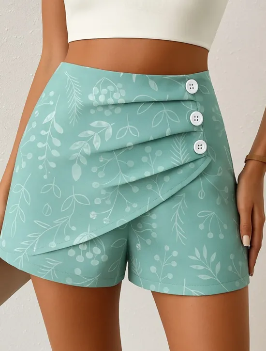 Outlet Women's Chinos Shorts Elegant Vacation Vintage Short High Waist Graphic Butterfly Abstract Layered Quick Dry Comfortable Breathable Micro-elastic Outdoor Street Daily Blue Green Beige Summer Spring Women Shorts