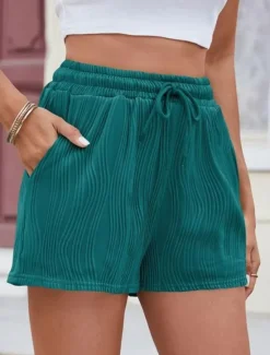 New Women's Chinos Shorts Fashion Streetwear Short High Waist Plain Pocket Elastic Waistband Comfy Soft Comfortable Micro-elastic Outdoor Street Gray Green Black White Pink Summer Regular Fit Women Shorts