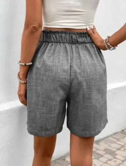 Hot Women's Chinos Shorts Fashion Streetwear Short High Waist Plain Pocket Comfy Soft Comfortable Micro-elastic Outdoor Street Dark-Gray Apricot Summer Regular Fit Women Shorts