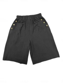 Hot Women's Chinos Shorts Fashion Streetwear Basic Knee Length High Waist Plain Pocket Elastic Waistband Comfy Soft Comfortable Micro-elastic Outdoor Street Dark-Gray Navy Black White Summer Spring Loose Women Shorts