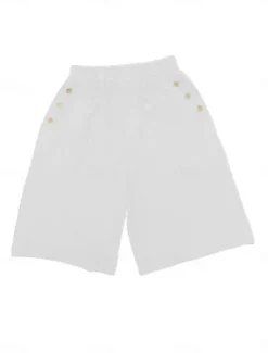 Hot Women's Chinos Shorts Fashion Streetwear Basic Knee Length High Waist Plain Pocket Elastic Waistband Comfy Soft Comfortable Micro-elastic Outdoor Street Dark-Gray Navy Black White Summer Spring Loose Women Shorts