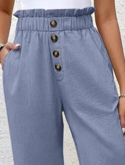 New Women's Chinos Shorts Solid Color Capri Pants Basic Casual Knee Length High Waist Plain Pocket Elastic Waist Comfort Outdoor Micro-elastic Vacation Street Daily Navy-blue Dark Grey Black Light Blue Women Shorts|Pants