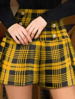 Hot Women's Chinos Shorts Vacation Fashion Streetwear Short High Waist Plaid Printing Comfy Soft Comfortable Stretchy Outdoor Street Yellow Red Blue Fuchsia Summer Spring Regular Fit Women Skirts|Shorts