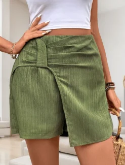 Women's Chinos Skort Butterfly Shorts Fashion Streetwear Short High Waist Plain Comfy Soft Comfortable Micro-elastic Outdoor Street Summer Regular Fit Women Shorts