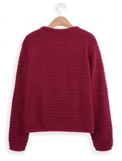 Women's Classic Cardigan Crew Neck Knitted Textured Fall Winter Formal Elegant Fashion Daily Long Sleeve Solid Color Wine Red Black Women Cardigans & Outerwears