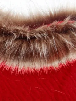 Clearance Women's Cloak / Capes Outdoor Street Daily Wear Fall Winter Regular Coat Regular Fit Thermal Warm Breathable Stylish Casual Jacket Long Sleeve Plain Tassel Fringe Faux Fur Trim Red Apricot Coffee Women Shrugs & Capes