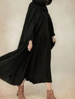 Sale Women's Cloak / Capes Overcoat Long Pea Coat Windproof Warm Winter Coat Stylish Classic Style Casual Jacket 3/4 Length Sleeve Oversize Black Blue Army Green Women Coats & Trench Coats