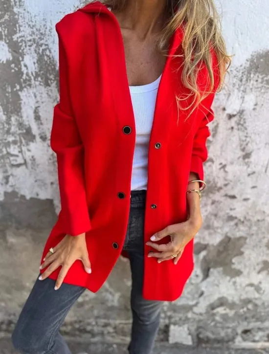 Hot Women's Coat Outdoor Street Daily Wear Fall Winter Regular Coat Regular Fit Thermal Warm Breathable Stylish Casual Jacket Long Sleeve Plain with Pockets Black Red Green Women Coats & Trench Coats