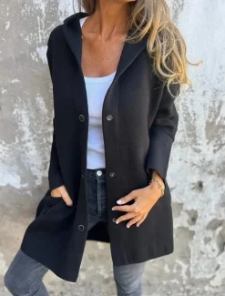 Hot Women's Coat Outdoor Street Daily Wear Fall Winter Regular Coat Regular Fit Thermal Warm Breathable Stylish Casual Jacket Long Sleeve Plain with Pockets Black Red Green Women Coats & Trench Coats