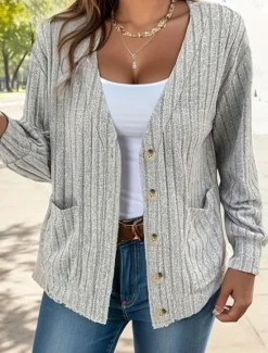 Women's Coat Outdoor Street Daily Wear Fall Winter Short Coat Regular Fit Thermal Warm Breathable Stylish Casual Jacket Long Sleeve Plain with Pockets Black Green Gray Women Jackets