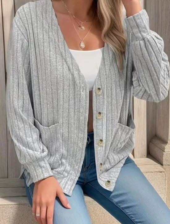 Women's Coat Outdoor Street Daily Wear Fall Winter Short Coat Regular Fit Thermal Warm Breathable Stylish Casual Jacket Long Sleeve Plain with Pockets Black Green Gray Women Jackets