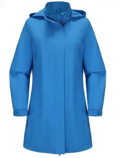 Discount Women's Coat Street Daily Wear Vacation Fall Winter Regular Coat Regular Fit Warm Breathable Casual Jacket Long Sleeve non-printing Solid Color Drawstring Black White Blue Women Jackets