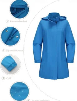 Discount Women's Coat Street Daily Wear Vacation Fall Winter Regular Coat Regular Fit Warm Breathable Casual Jacket Long Sleeve non-printing Solid Color Drawstring Black White Blue Women Jackets
