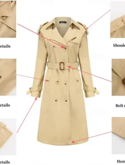 Discount Women's Coat Street Daily Wear Vacation Fall Winter Regular Coat Regular Fit Warm Breathable Casual Jacket Long Sleeve non-printing Solid Color Adjustable Black Brown Khaki Women Coats & Trench Coats