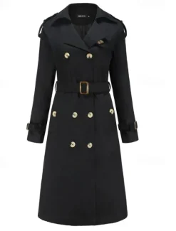 Discount Women's Coat Street Daily Wear Vacation Fall Winter Regular Coat Regular Fit Warm Breathable Casual Jacket Long Sleeve non-printing Solid Color Adjustable Black Brown Khaki Women Coats & Trench Coats