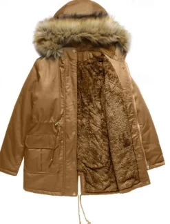 Discount Women's Coat Warm Breathable Zipper Buttons Pocket Casual Solid Color Vacation Street Daily Wear Going out Zipper Regular Hoodie Regular Fit Long Sleeve Outerwear Black Wine Khaki Fall Winter Women Puffers & Parka
