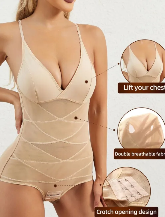Discount Women's Control Panties Bodysuits Lace Backless Tummy Control Wedding Party Party & Evening Overbust Corset Solid Color Hook & Eye Women Shapewear|Bodysuits