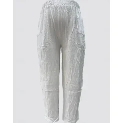 Online Women's Cotton And Linen Lounge Pants Solid Color Loose Casual Pants Home Street Daily Harem Trousers Women Pants