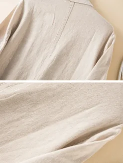 New Women's Cotton Linen Blazer Comfortable Breathable Pocket Casual Plain Office Street Casual Daily Wear Single Breasted Regular Turndown Regular Fit Long Sleeve Outerwear White Green Beige Summer Women Shirts|Blazers & Suits