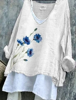 Clearance Women's Cotton Linen Blouse Graphic Elegant Vintage Stylish Short Sleeve V Neck Regular Tops Daily Holiday Buttons White Yellow Blue Purple Green Summer Spring Women Shirts