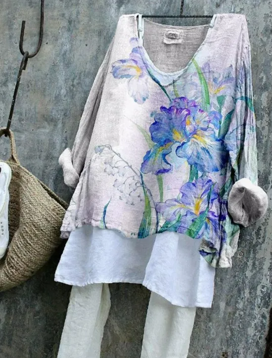Clearance Women's Cotton Linen Blouse Graphic Elegant Vintage Stylish Short Sleeve V Neck Regular Tops Daily Holiday Buttons White Yellow Blue Purple Green Summer Spring Women Shirts