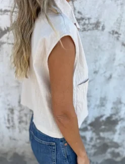 Sale Women's Cotton Linen Camisole Tank Top Solid Color Basic Casual Short Sleeve Crew Neck Shirt Collar Regular Tops Daily Buttons Pocket White Navy Blue Apricot Light Blue Summer Women Shirts