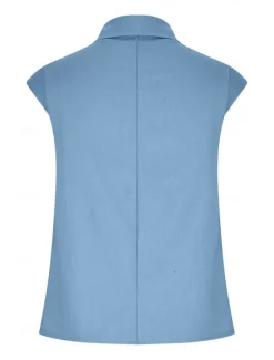 Women's Cotton Linen Camisole Tank Top Solid Color Elegant Stylish Casual Sleeveless V Neck Regular Tops Daily Holiday White Pink Blue Green Summer Spring Women Shirts