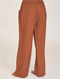 Clearance Women's Cotton Linen Pants Comfort Pure Color Pocket Elastic Waist Breathable Micro-elastic Home Black White Wine Navy Blue Summer Women Pants