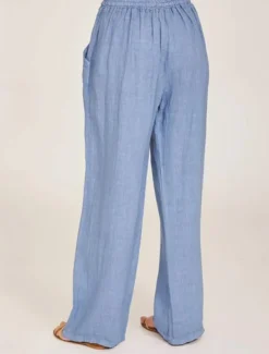 Clearance Women's Cotton Linen Pants Comfort Pure Color Pocket Elastic Waist Breathable Micro-elastic Home Black White Wine Navy Blue Summer Women Pants