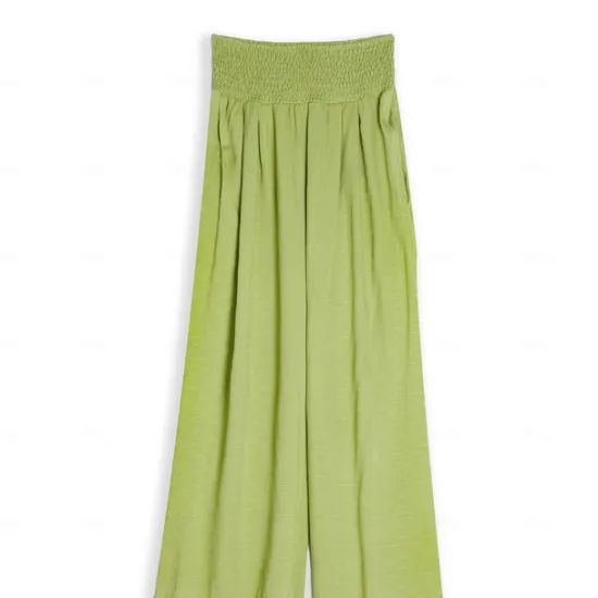 Online Women's Cotton Linen Pants Wide Leg Trousers Fashion Casual Lounge Full Length High Waist Baggy Micro-elastic Vacation Daily Apple Green Black White Dark Navy Autumn / Fall Women Pants